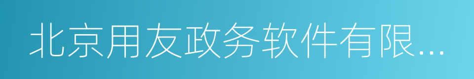 北京用友政务软件有限公司的同义词