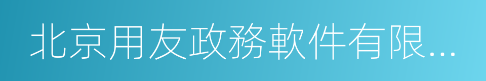 北京用友政務軟件有限公司的同義詞