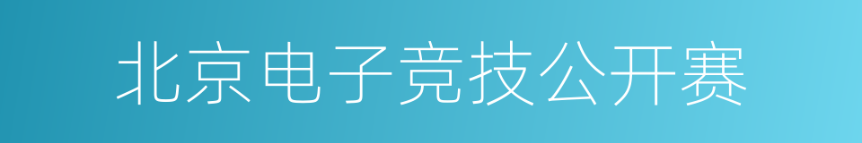 北京电子竞技公开赛的同义词