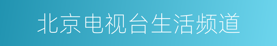 北京电视台生活频道的同义词