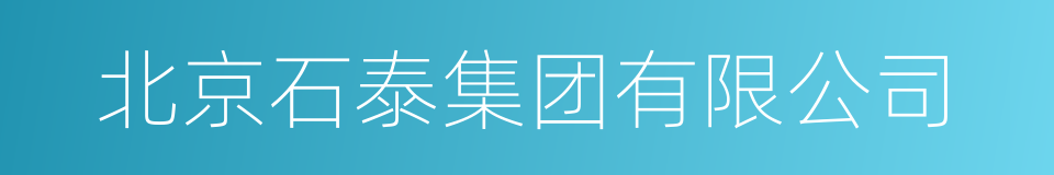 北京石泰集团有限公司的同义词