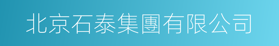北京石泰集團有限公司的同義詞