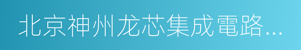 北京神州龙芯集成電路設計有限公司的同義詞