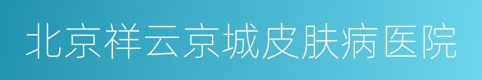 北京祥云京城皮肤病医院的同义词