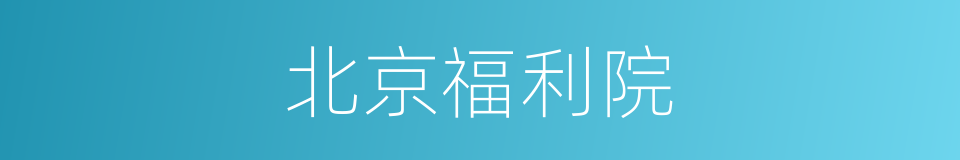 北京福利院的同义词