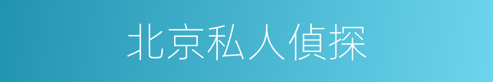北京私人偵探的同義詞