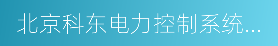 北京科东电力控制系统有限责任公司的同义词