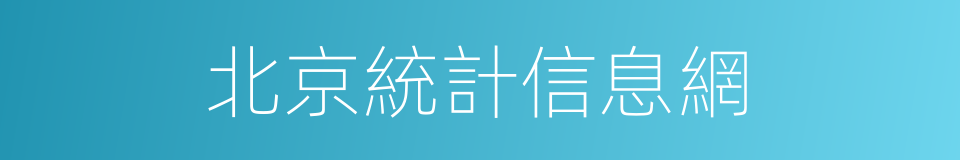 北京統計信息網的同義詞