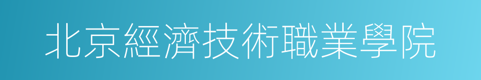 北京經濟技術職業學院的同義詞