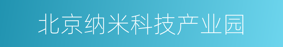 北京纳米科技产业园的同义词