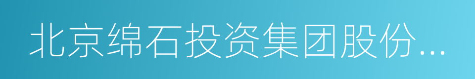 北京绵石投资集团股份有限公司的同义词