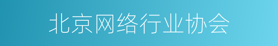 北京网络行业协会的同义词