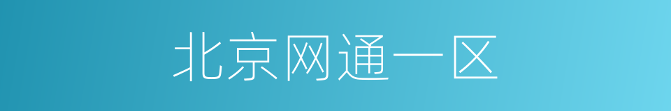 北京网通一区的同义词
