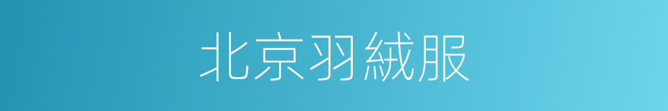 北京羽絨服的同義詞