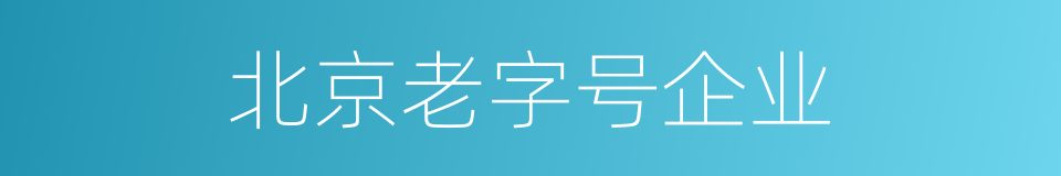 北京老字号企业的同义词