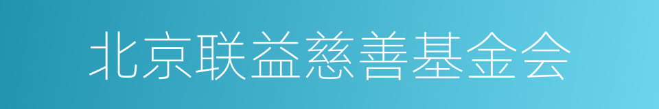 北京联益慈善基金会的同义词