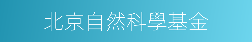 北京自然科學基金的同義詞