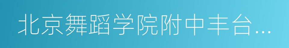 北京舞蹈学院附中丰台实验小学的同义词