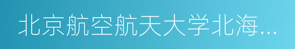 北京航空航天大学北海学院的同义词