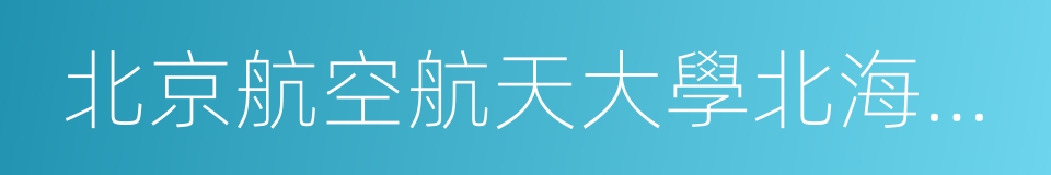 北京航空航天大學北海學院的同義詞