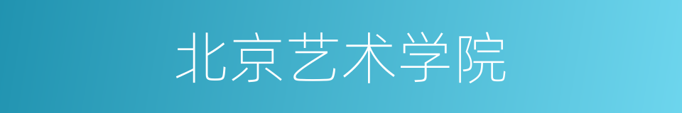 北京艺术学院的同义词