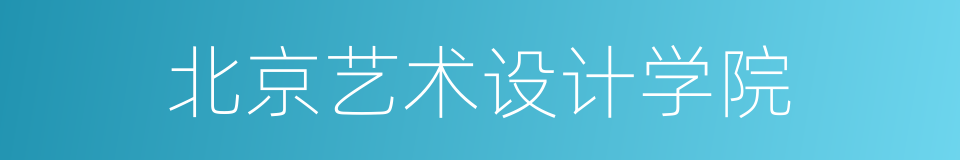 北京艺术设计学院的同义词