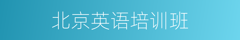 北京英语培训班的同义词