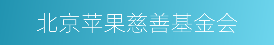 北京苹果慈善基金会的同义词