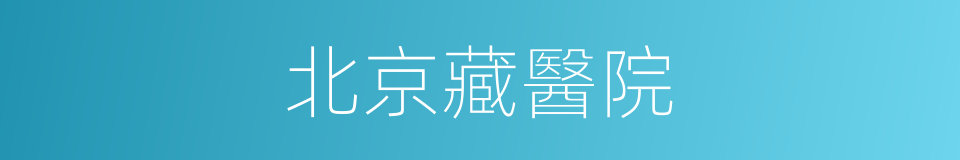 北京藏醫院的同義詞