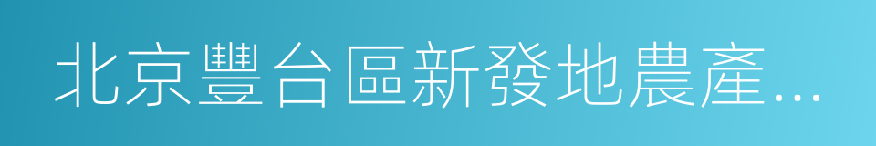 北京豐台區新發地農產品批發市場的同義詞