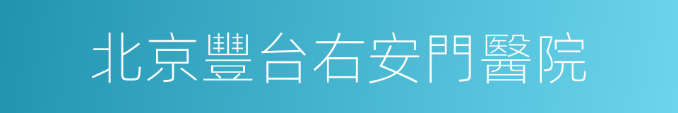 北京豐台右安門醫院的同義詞