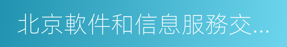 北京軟件和信息服務交易所的同義詞