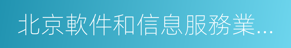 北京軟件和信息服務業協會的同義詞