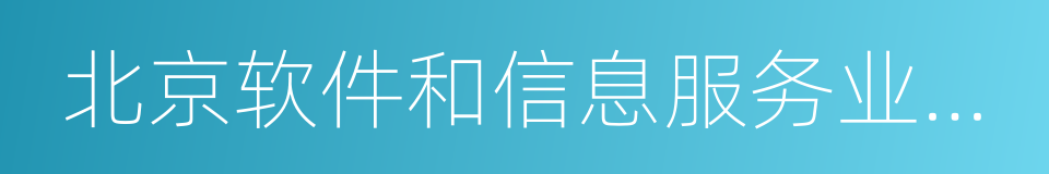 北京软件和信息服务业协会的同义词