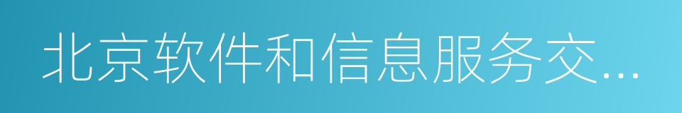 北京软件和信息服务交易所有限公司的同义词