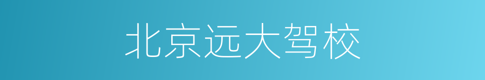 北京远大驾校的同义词