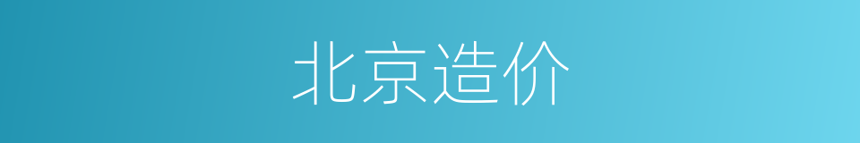 北京造价的同义词