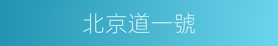 北京道一號的同義詞