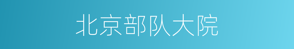 北京部队大院的同义词