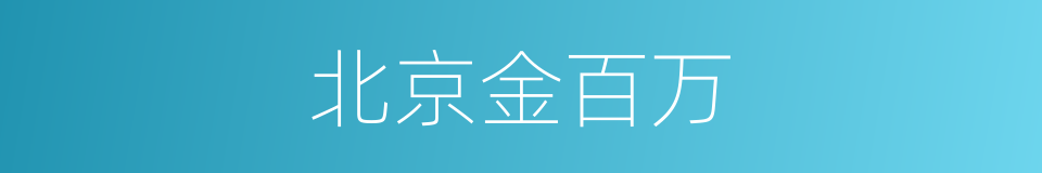北京金百万的同义词