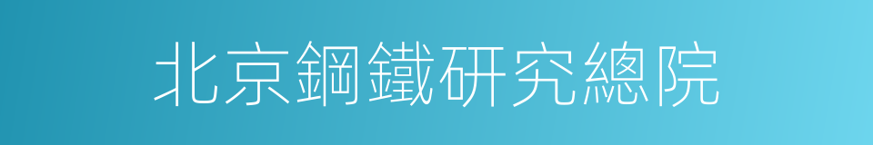 北京鋼鐵研究總院的同義詞