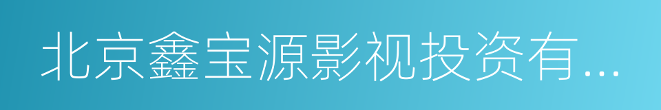 北京鑫宝源影视投资有限公司的同义词