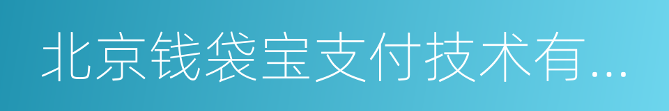 北京钱袋宝支付技术有限公司的同义词