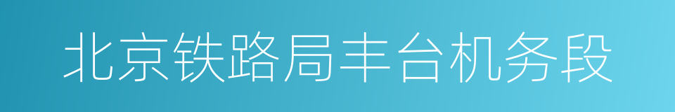 北京铁路局丰台机务段的同义词