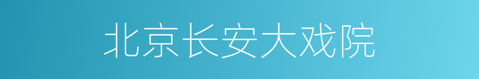 北京长安大戏院的同义词