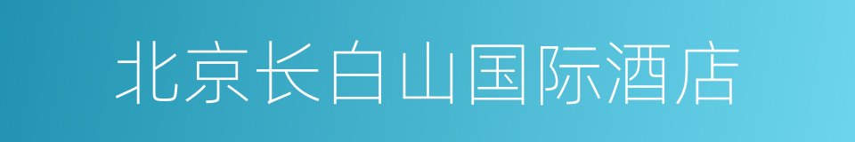 北京长白山国际酒店的同义词