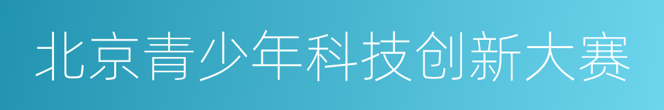 北京青少年科技创新大赛的同义词