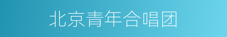 北京青年合唱团的同义词