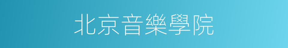 北京音樂學院的同義詞