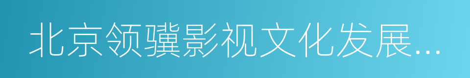 北京领骥影视文化发展有限公司的同义词